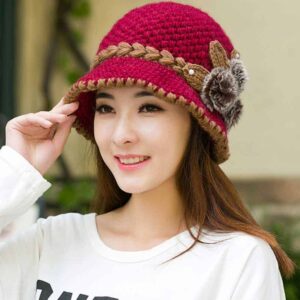 Wool Beanie For Women Hot Pink