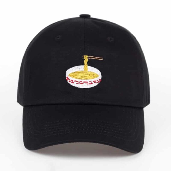 Noodles Embroidery Hat Black