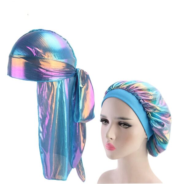 Silky Bonnet Cap Blue