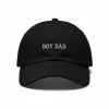 A classic black dad hat with 