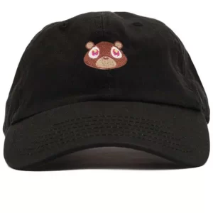 Bear Embroidery hat Kanye Bear College Dropout Bear Black dad hat
