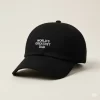 Black cotton dad hat with white 